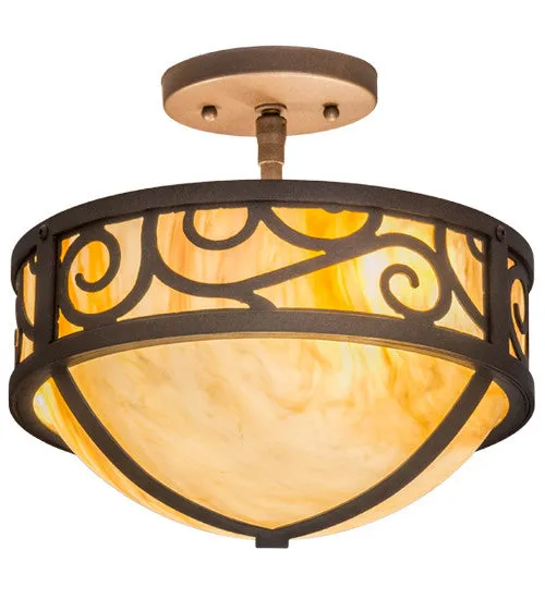 12"W Lilliana Victorian Gothic Semi-Flushmount