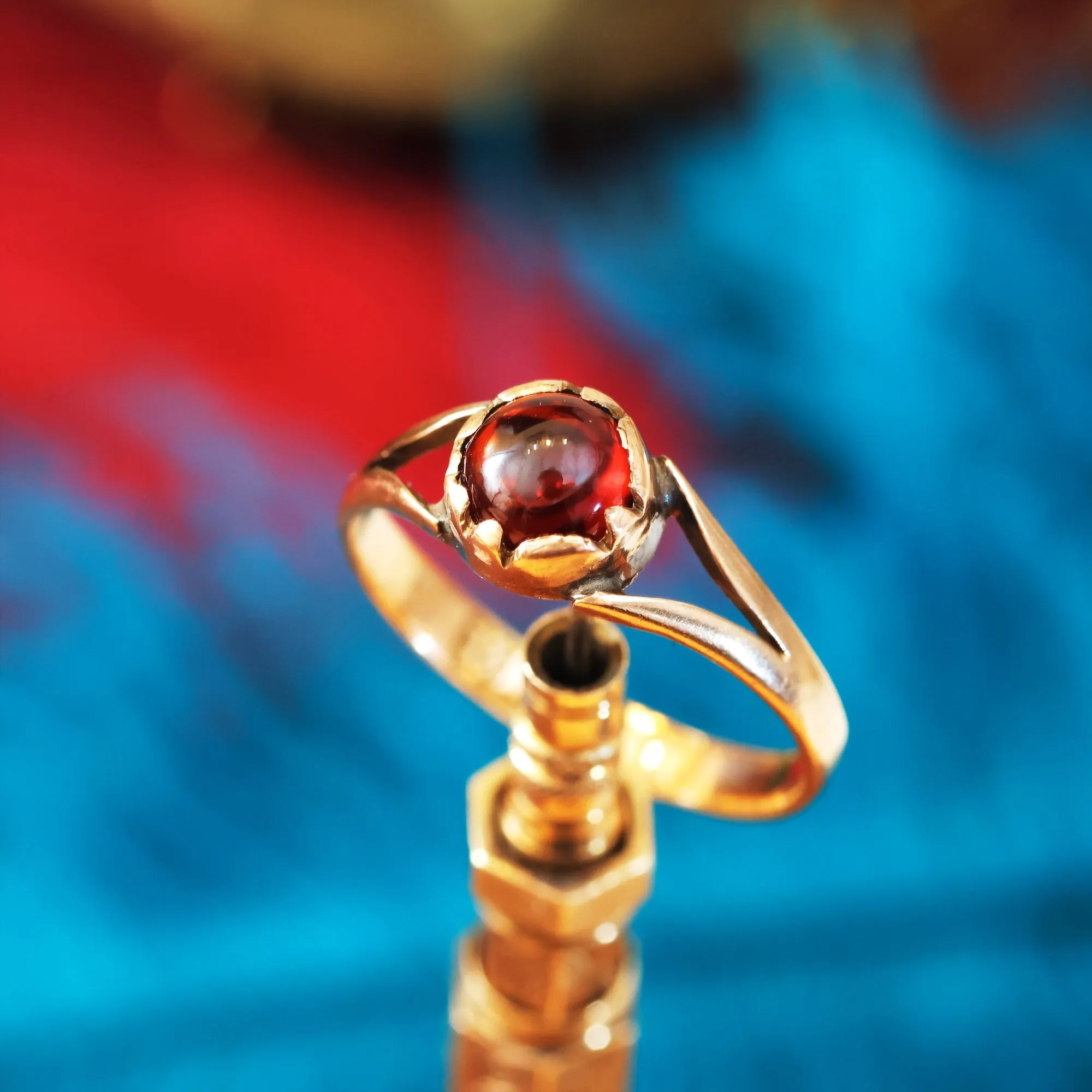 Antique Victorian Gothic Magic Garnet Ring