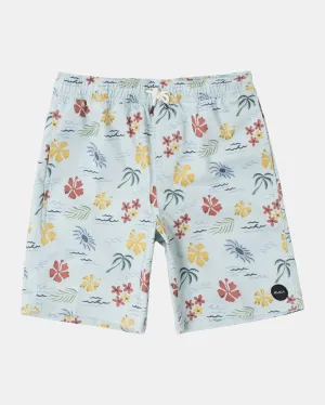 Boys Barnes Elastic Waist 16" Boardshorts - Green Tea