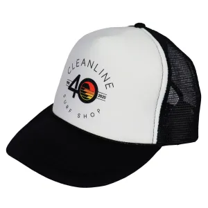 Cleanline #40 Arch Trucker Hat - White/Black