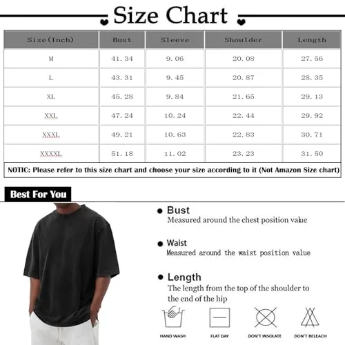 Cotton Shirt for Men Loose Fit Distressed Casual Half Sleeve T-Shirt Summer Retro Style Crewneck Pullover, Lighting Deals of Today My Order Shop The Look Baggy Style Tee(Beige,3X-Large)
