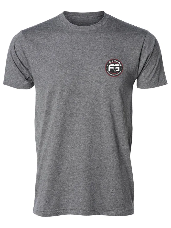 FloGrown FGM-1848 Mens Short Sleeve Proudly Protecting Homeland Tee Grey