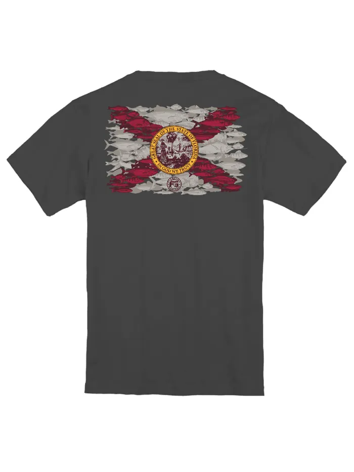 FloGrown FGY-1707 Kids Short Sleeve Fish Flag Tee Grey