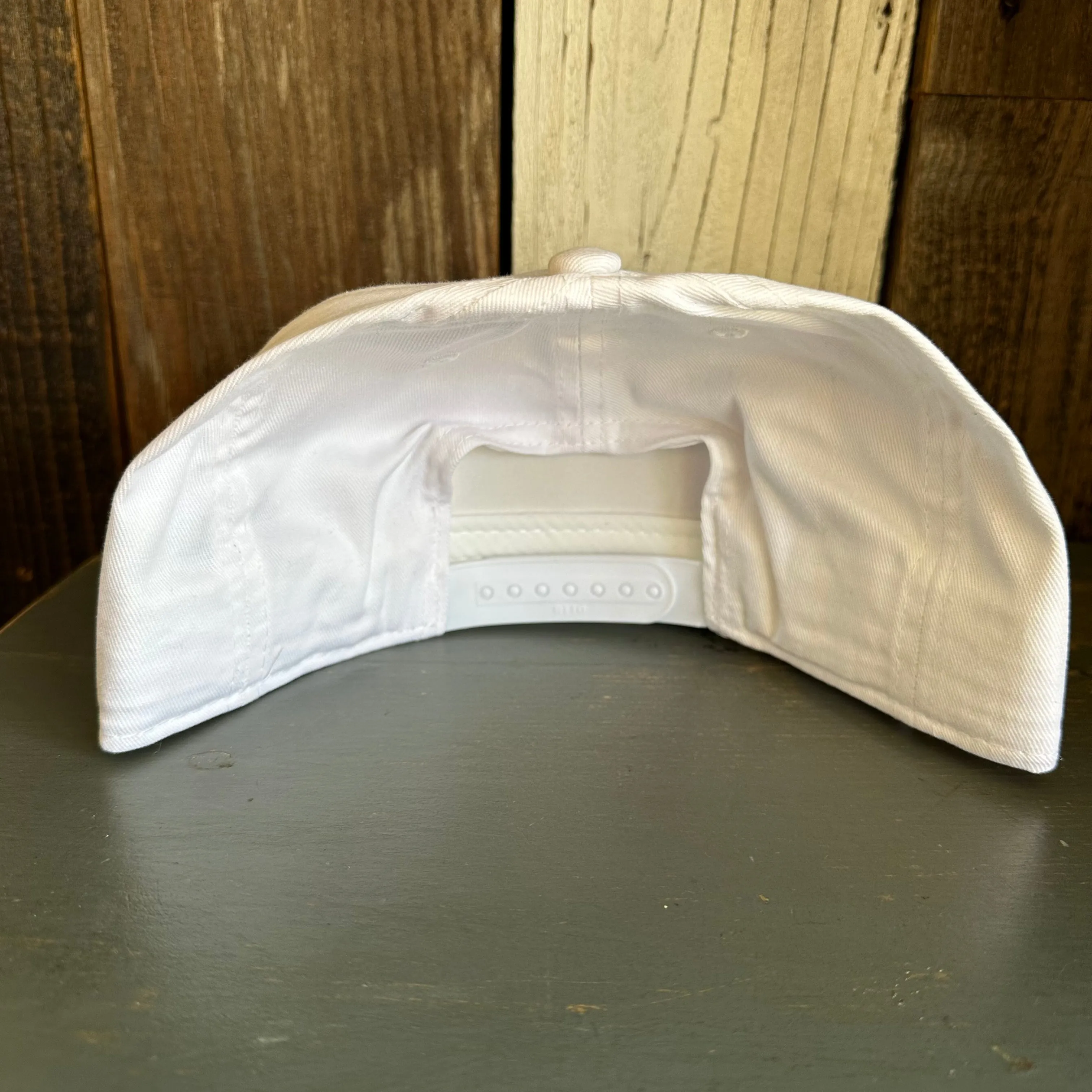 Hermosa Beach SURF HERMOSA :: OPEN DAILY 6 Panel Mid Profile Snapback Hat - White