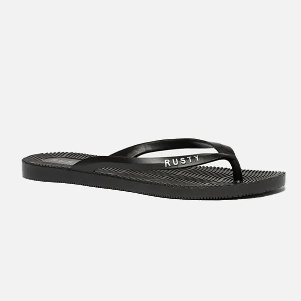 Rusty Sandbar Thong - Black/Silver