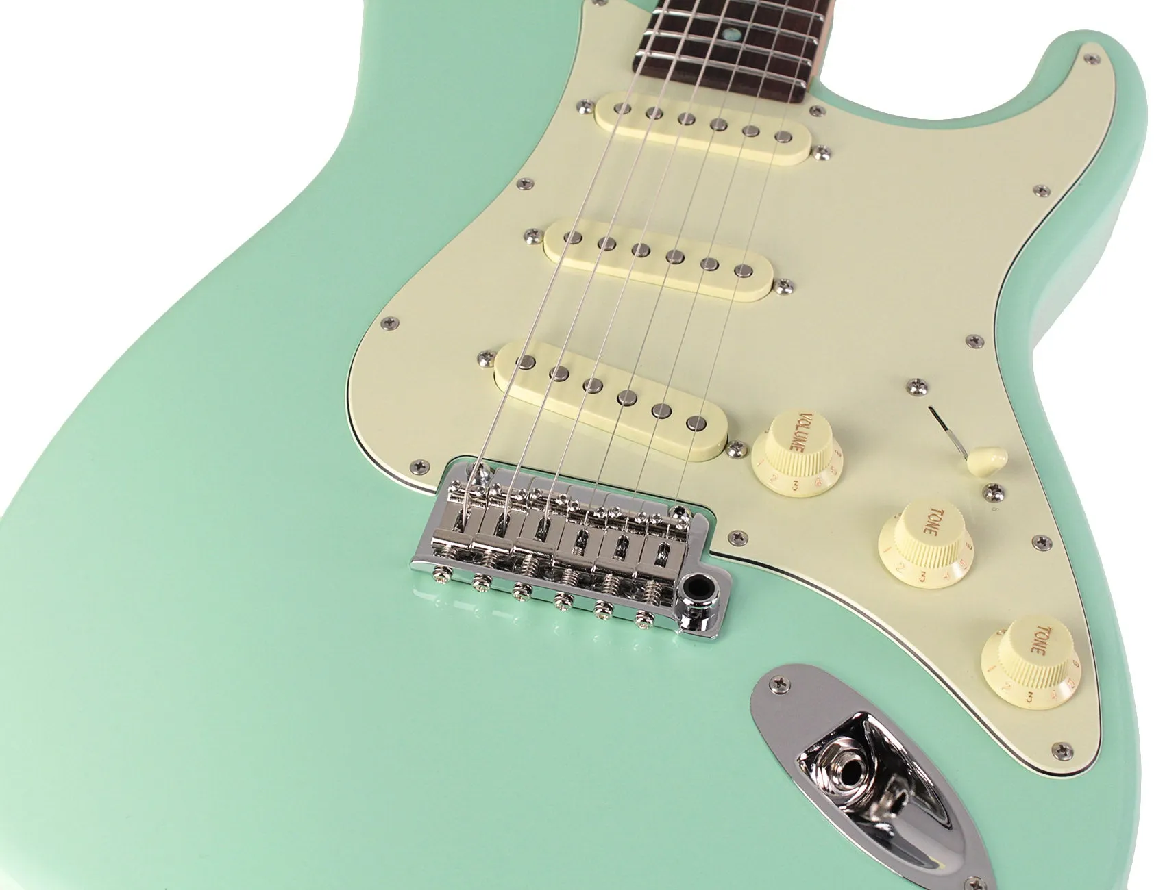 Suhr Select Classic S Guitar, Roasted Flamed Neck, Surf Green, Rosewood