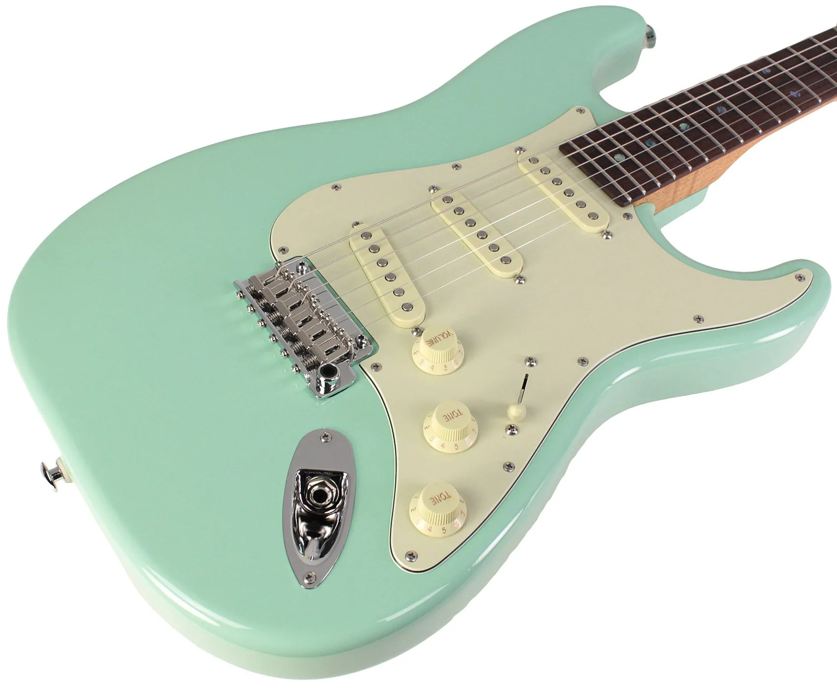 Suhr Select Classic S Guitar, Roasted Flamed Neck, Surf Green, Rosewood