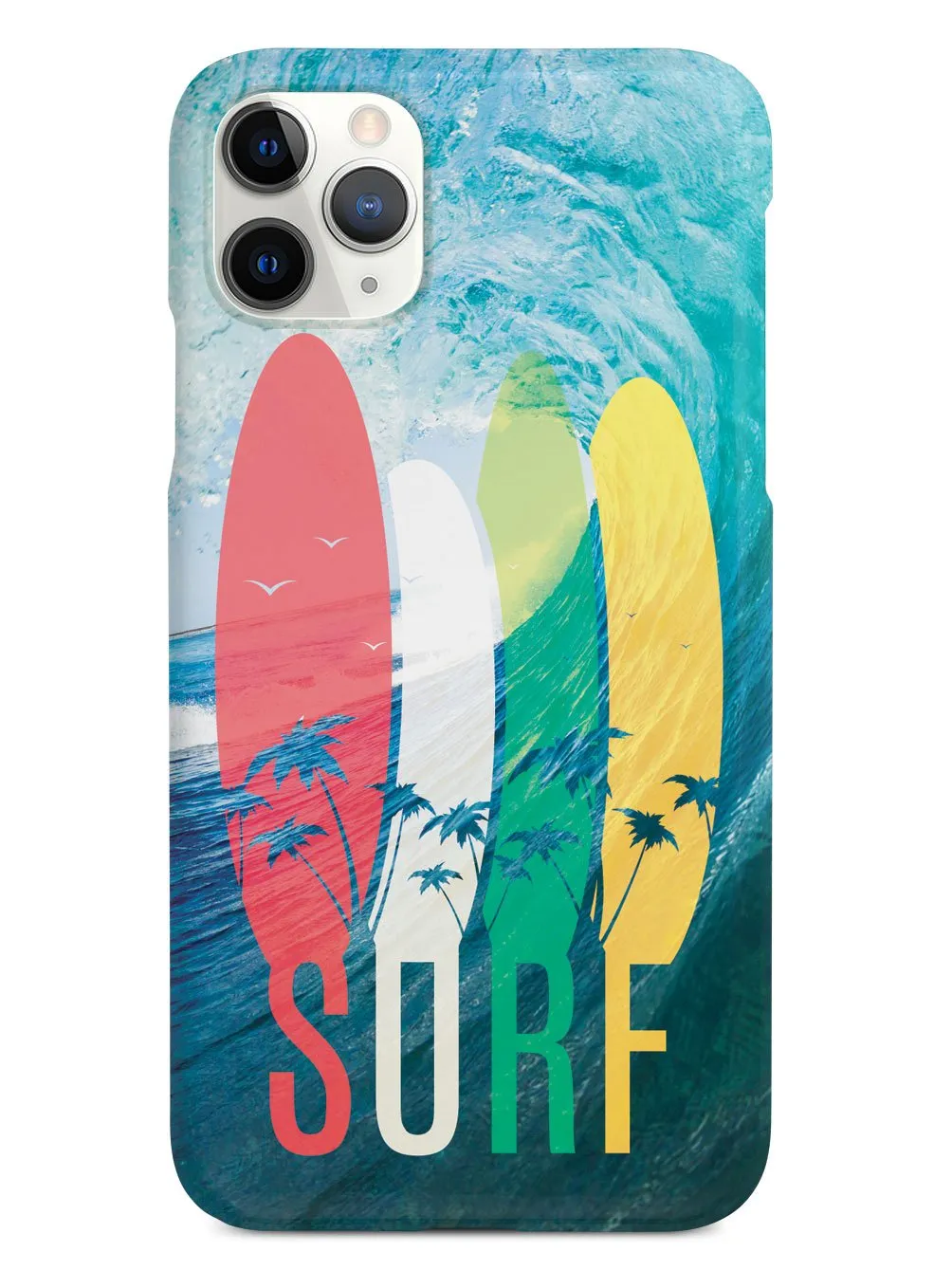SURF - Tropical Typography - Ocean Wave - White Case