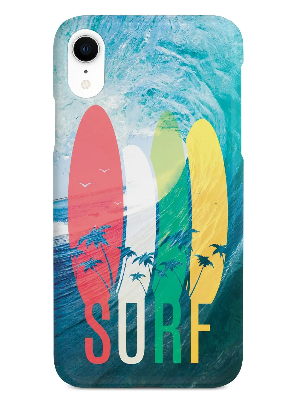SURF - Tropical Typography - Ocean Wave - White Case