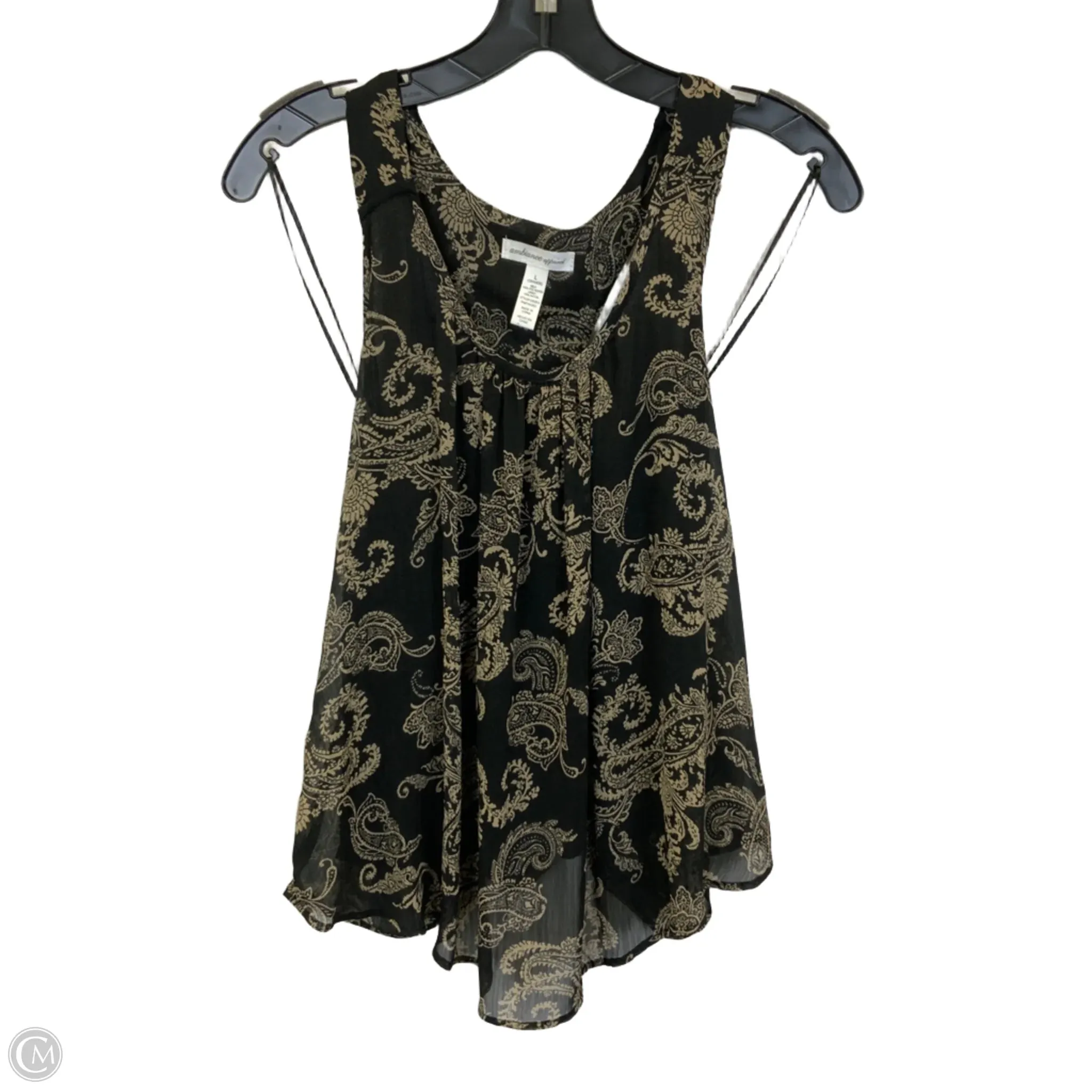 Top Sleeveless By Ambiance Apparel In Black, Size: L